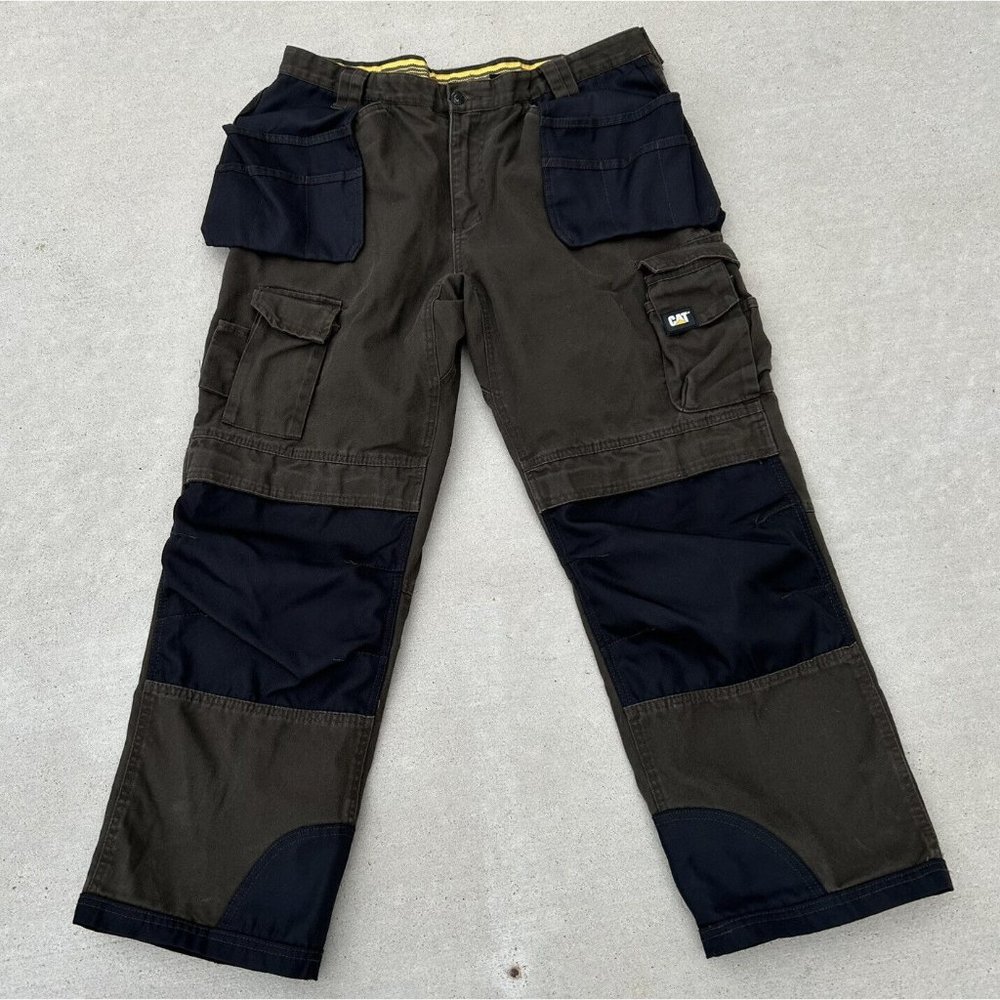 Caterpillar Work Pants Men's CAT  Holster CARGO Tool Pockets Pant Brown 38x30